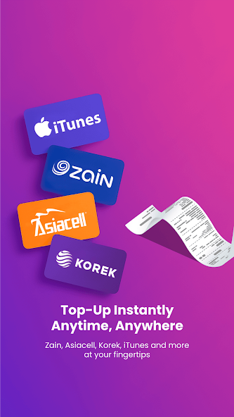 Bazarcards POS app services screen
